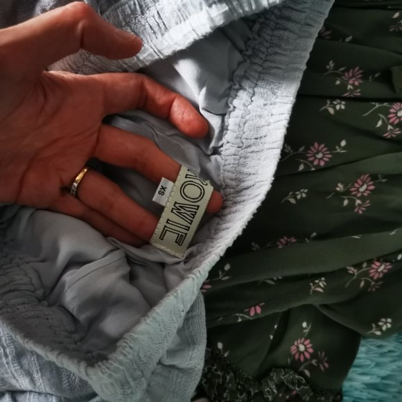 Ruffled Blue Cotton Skirt - Picture 3 of 5